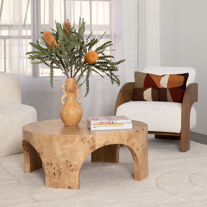 Xanthus Round Burl Coffee Table (39") | West Elm