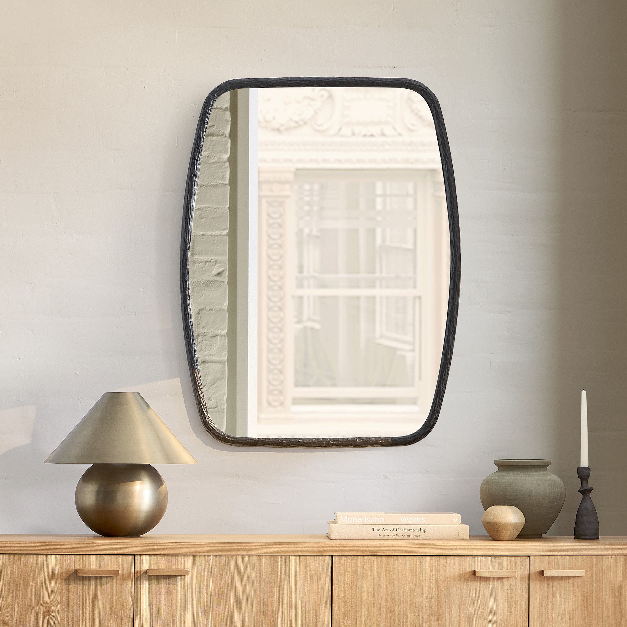 Alt image 1 for Organic Textured Metal Rectangle Wall Mirror