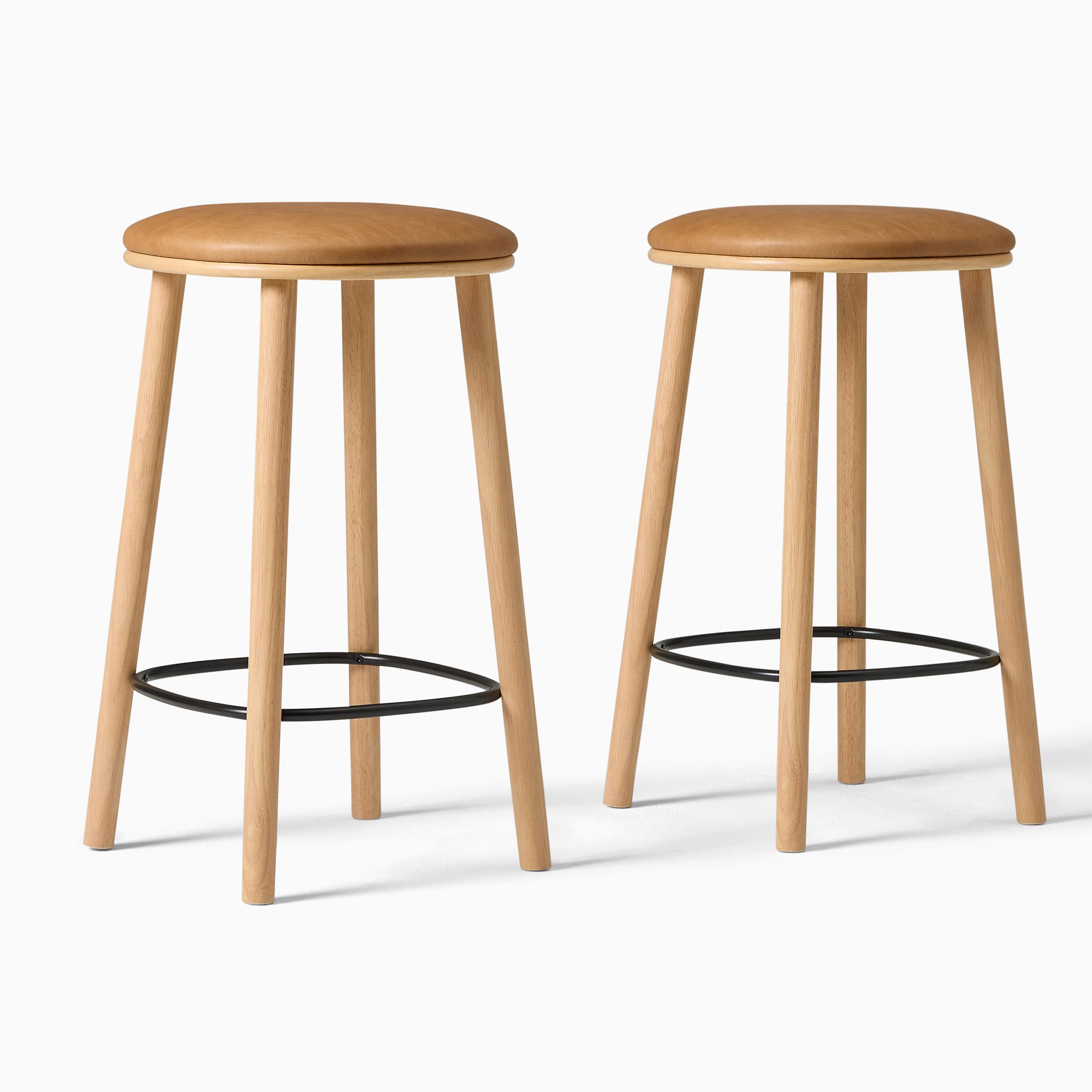 Wylie Leather Bar & Counter Stools | West Elm