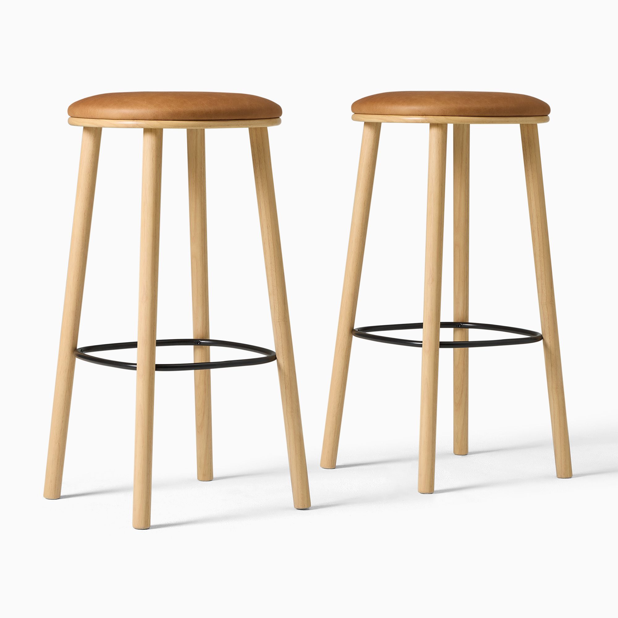 Wylie Leather Bar & Counter Stools | West Elm