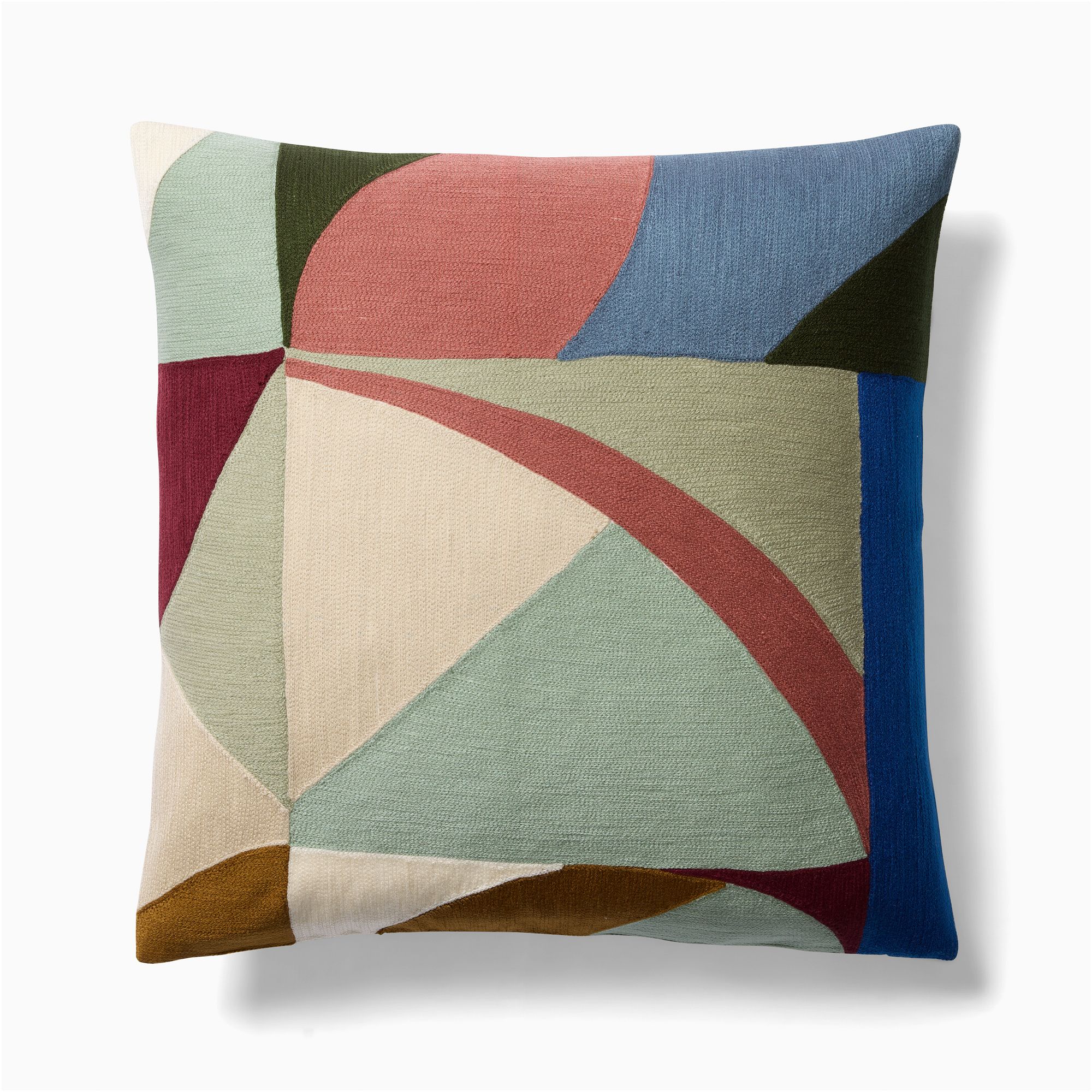 Crewel Colored Shapes Pillow Cover | West Elm