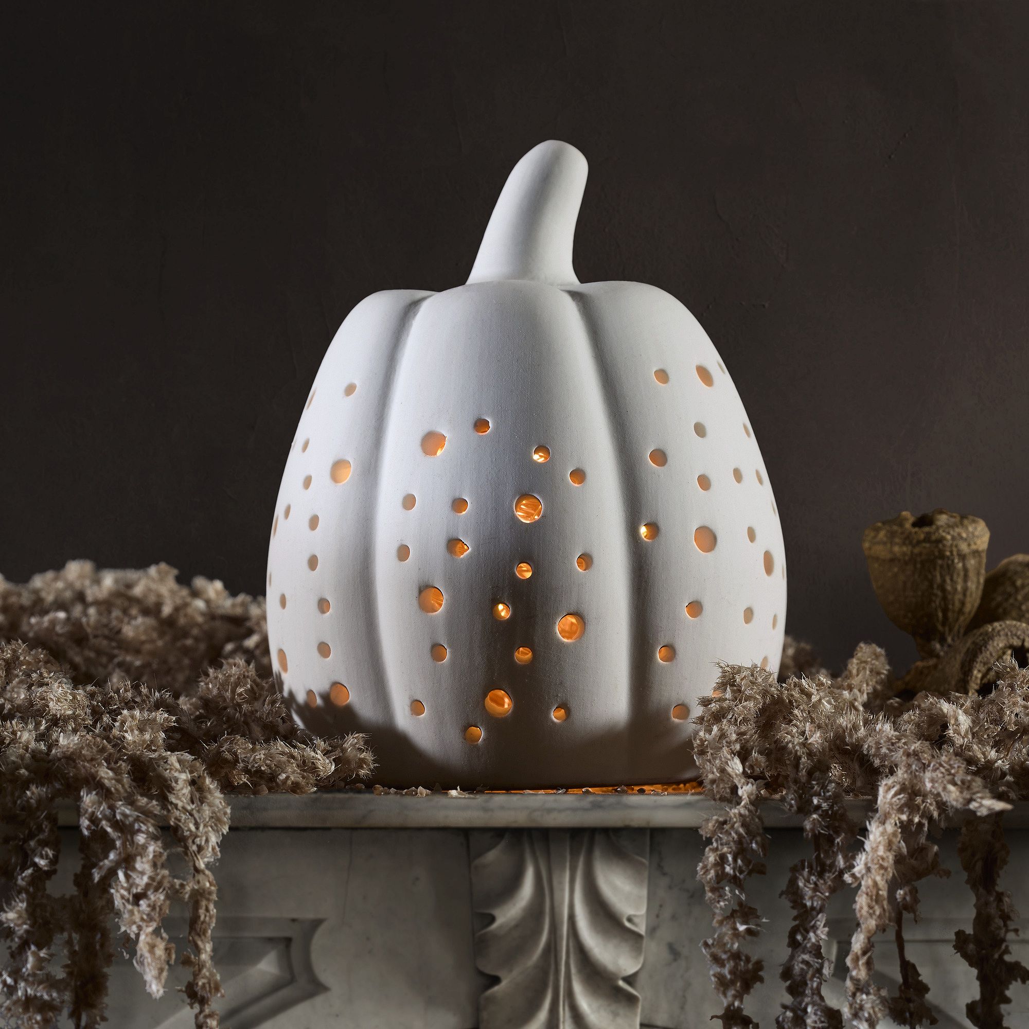 Pierced Porcelain Pumpkins & Gourds | West Elm