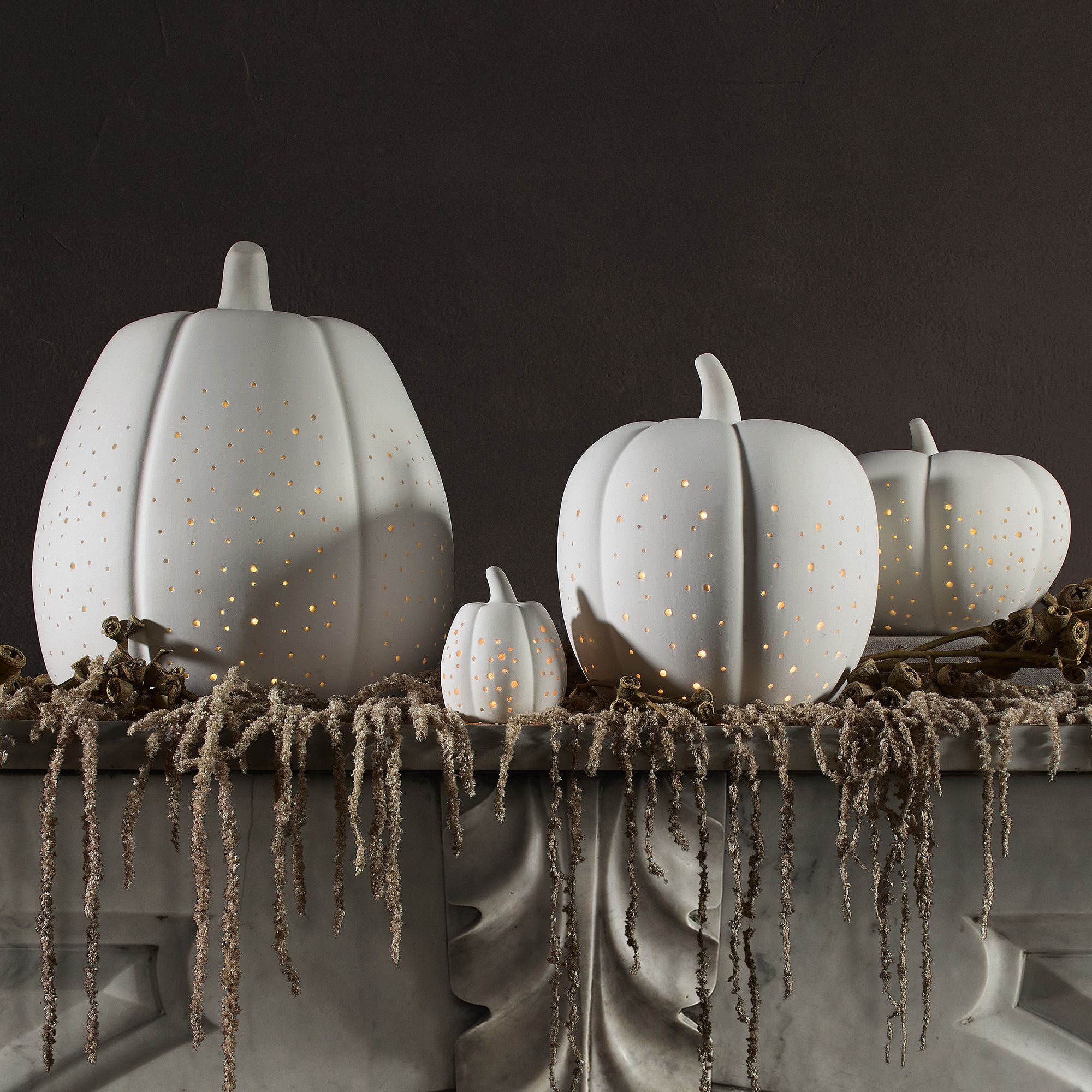 Pierced Porcelain Pumpkins & Gourds | West Elm