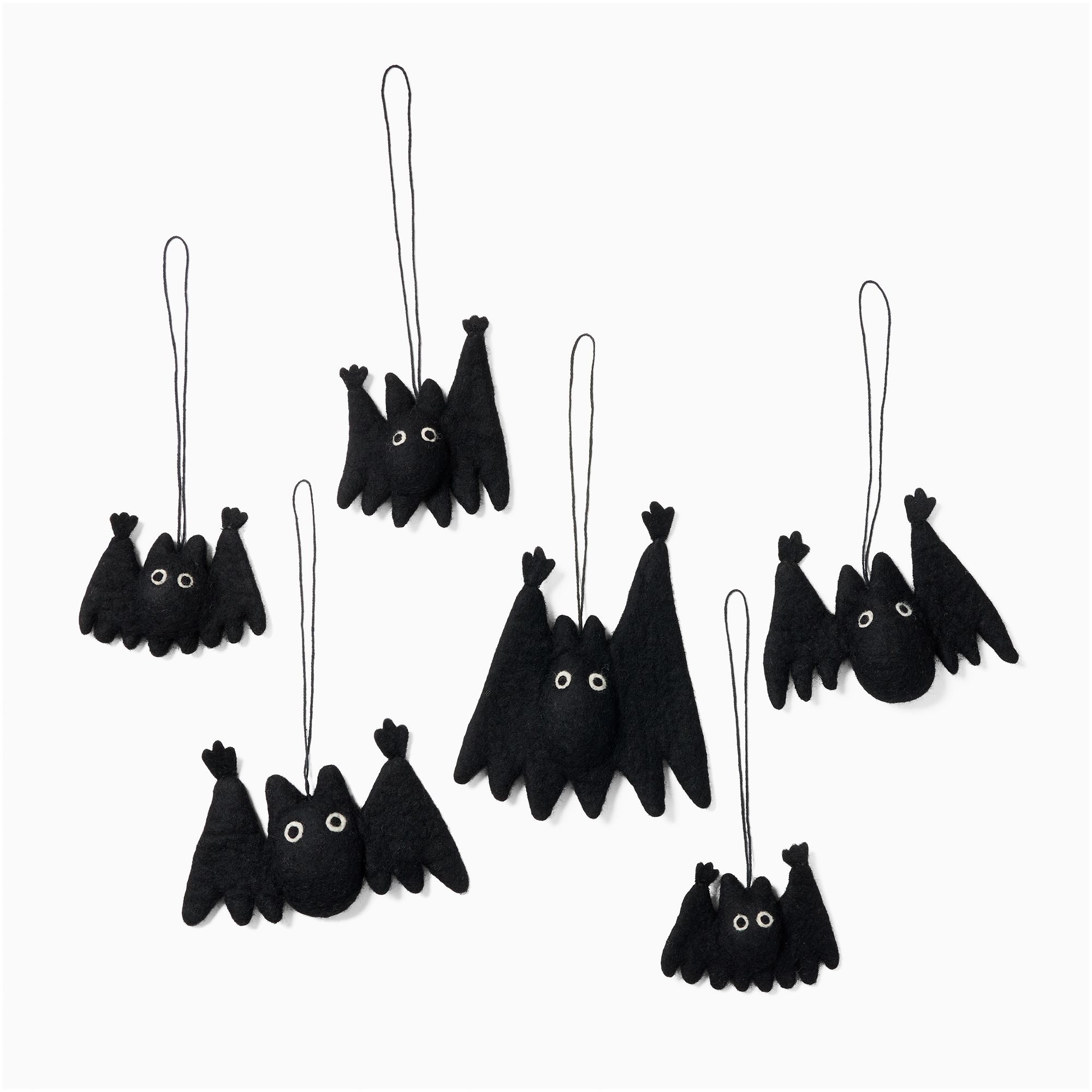 Ed Emberley Felt Bat Ornaments (Set of 6) | West Elm