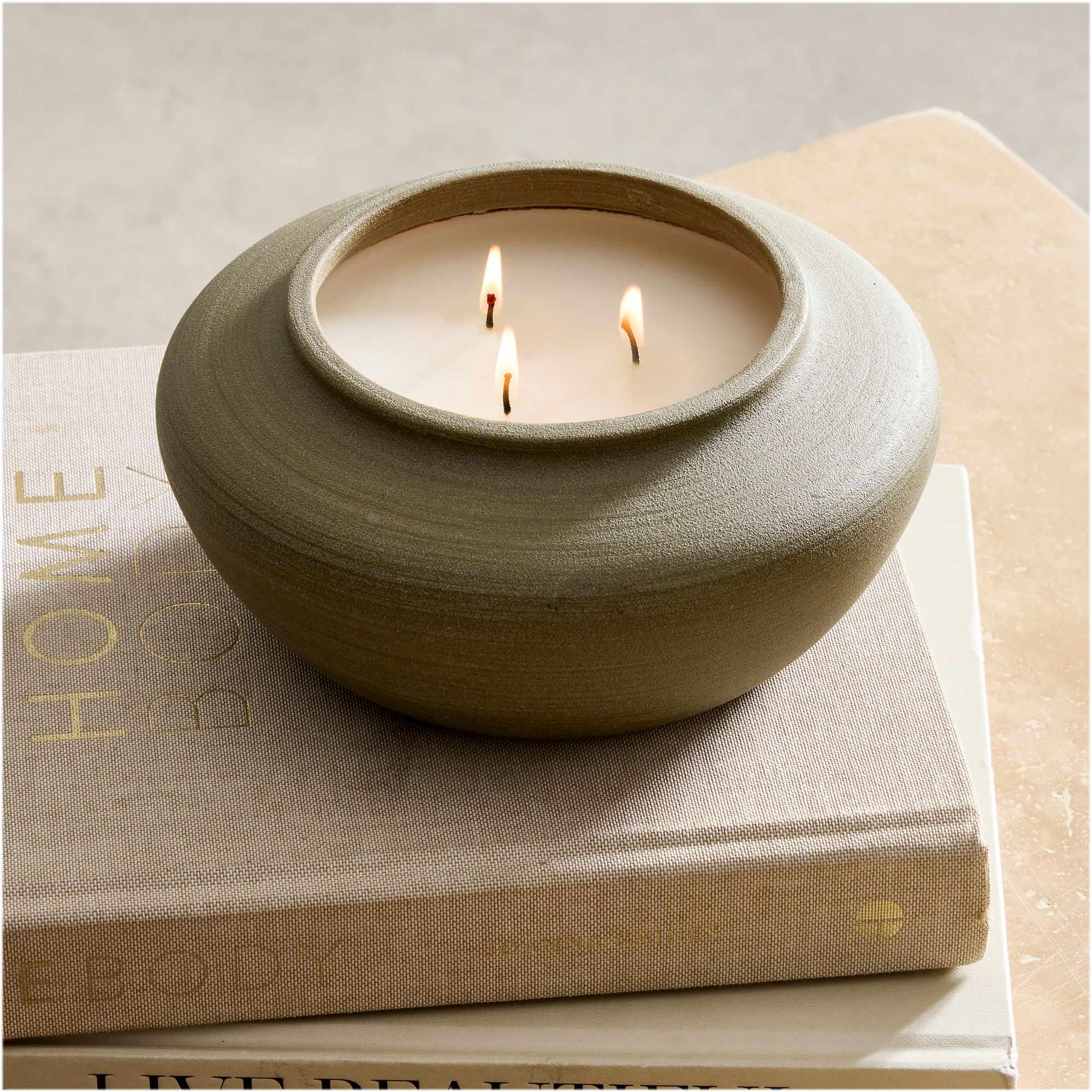Charlie Ceramic Filled Candles - Smoked Woods | West Elm