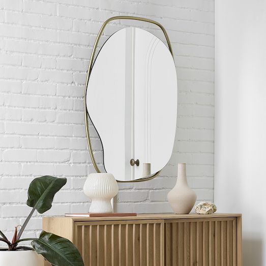 Asymmetrical Mixed Forms Metal Wall Mirror | West Elm