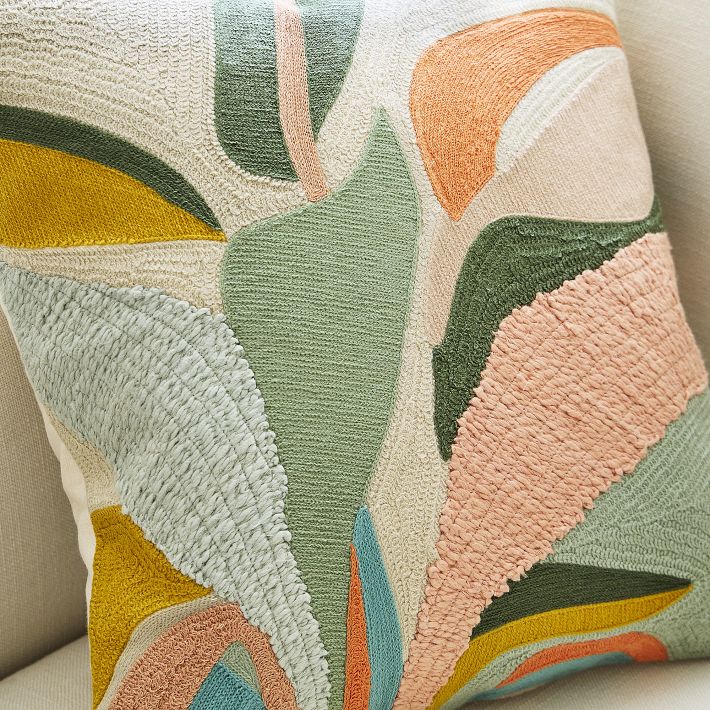 Botanical Crewel Pillow Cover West Elm