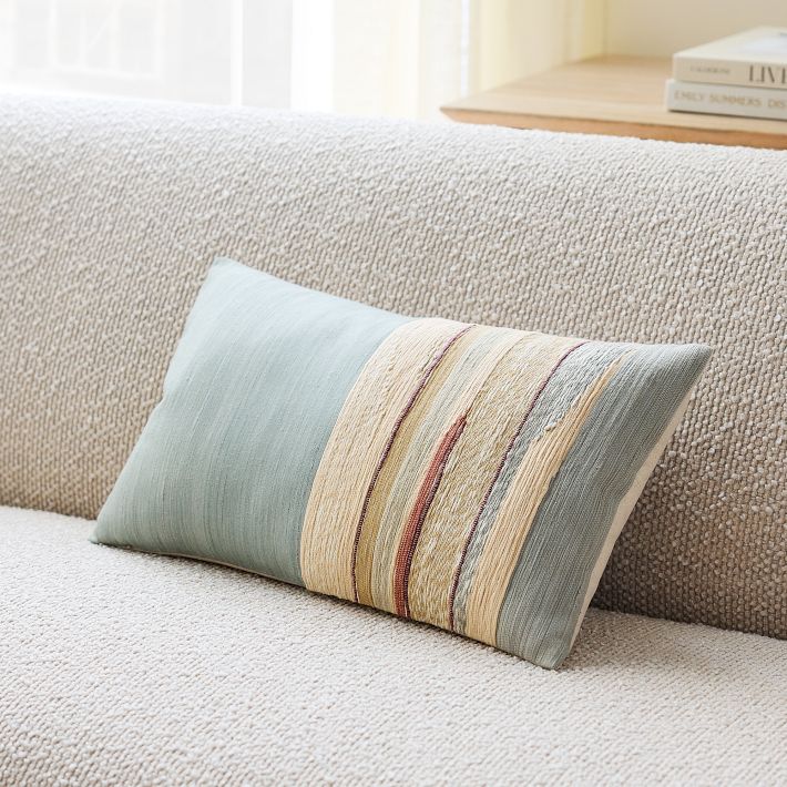 Mixed Woven Landscape Pillow Cover with insert
