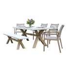 Solid Eucalyptus Outdoor Dining Armchair (Set of 2)