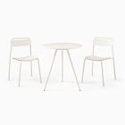 Wren Outdoor Bistro Table (28&quot;) &amp; Metal Stacking Chairs Set