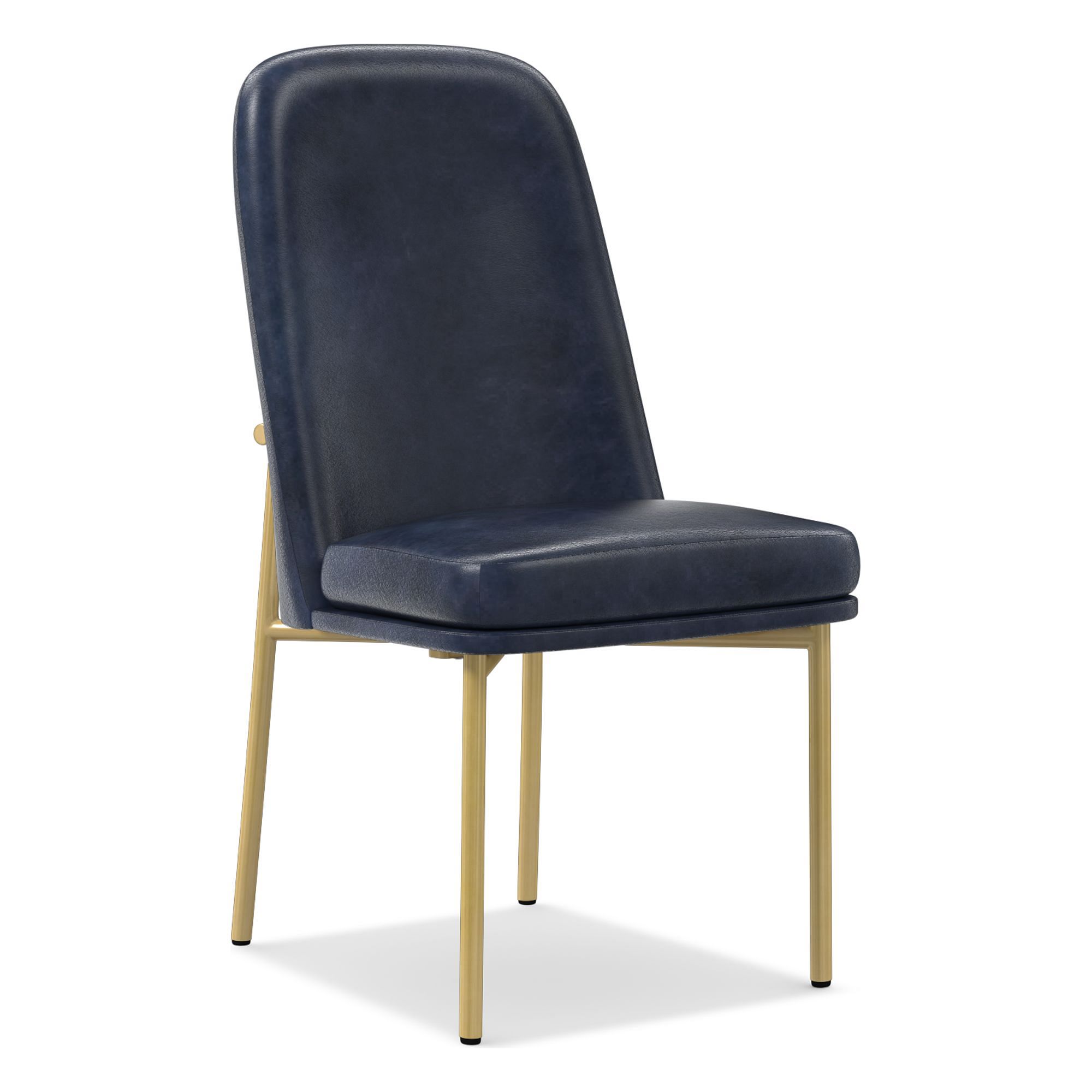 Jack Metal Frame High Back Leather Dining Chair | West Elm