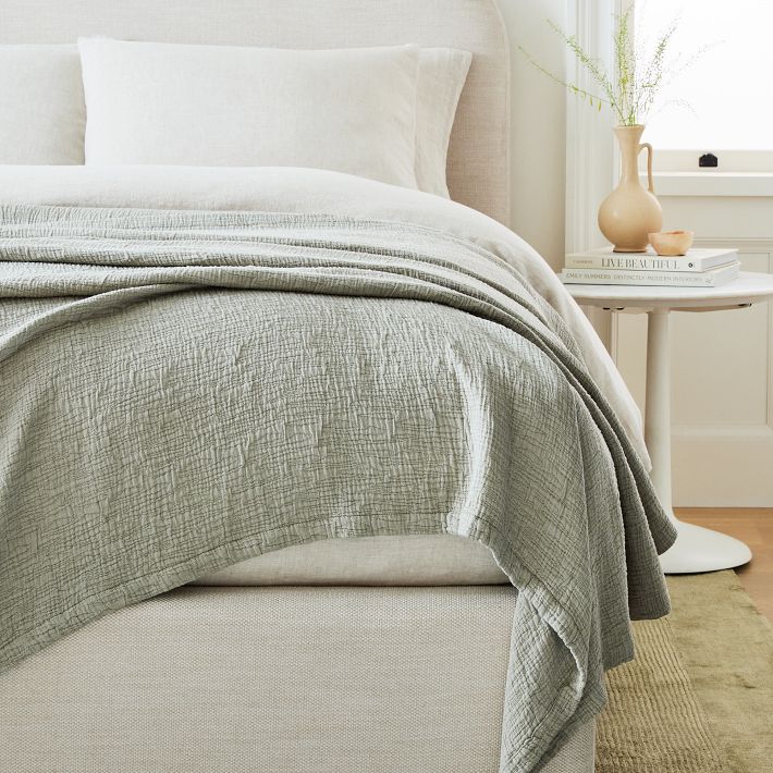 Silky TENCEL™ & Cotton Matelasse Blanket in ELM