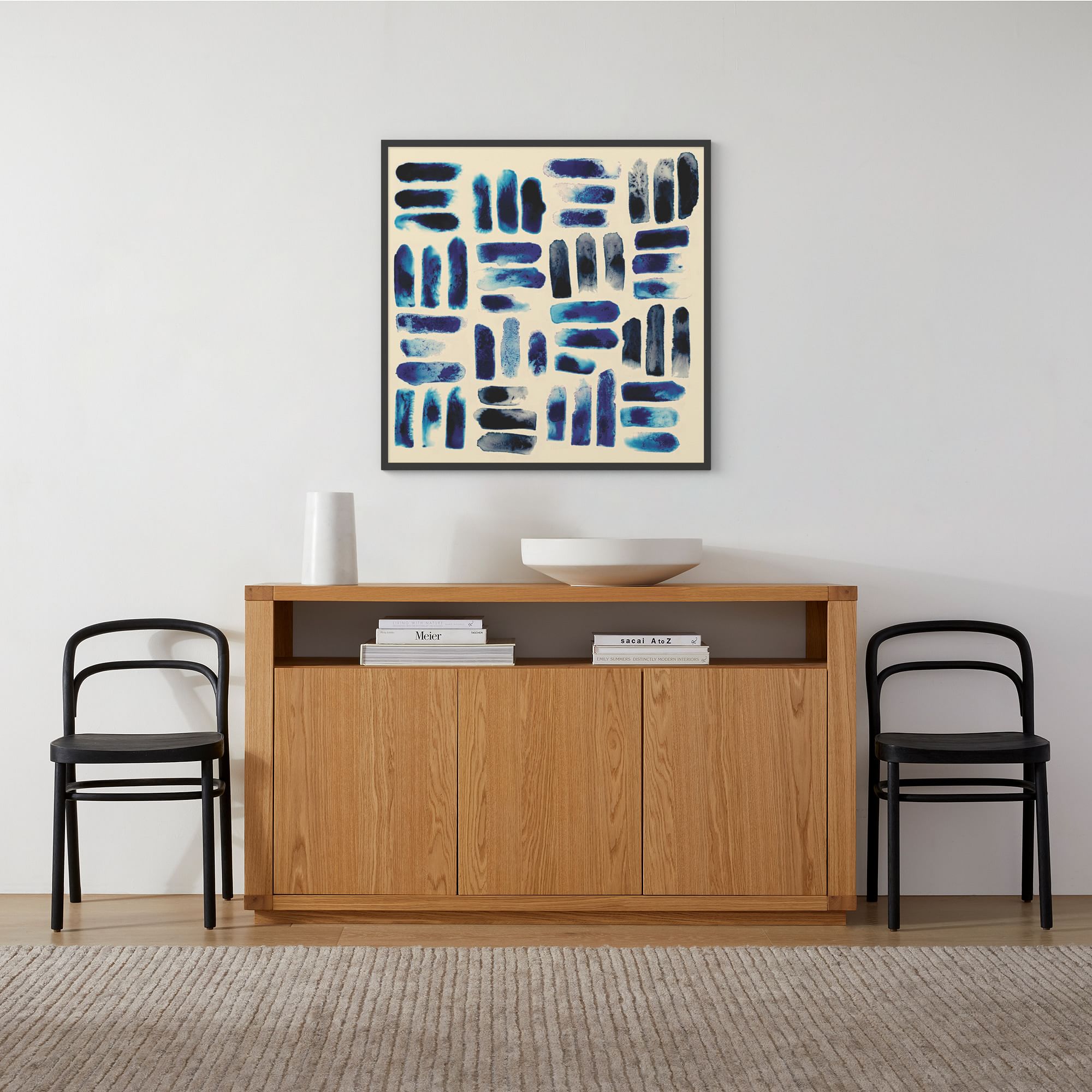 Blue Glass Grid I Framed Wall Art by Gold Rush | West Elm