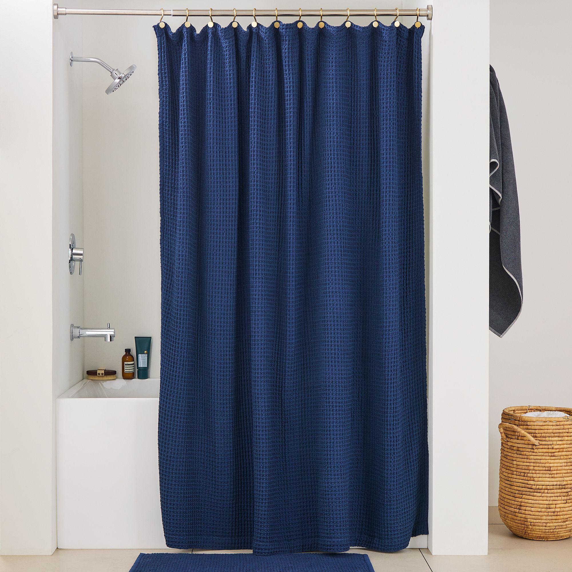 Plush Waffle Shower Curtain | West Elm