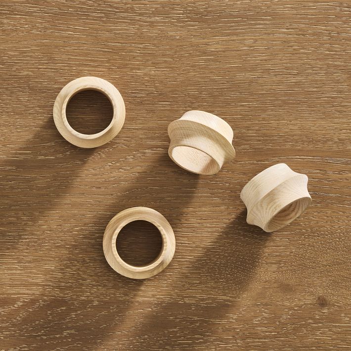 Tira Wood Napkin Rings: Set of 8 Light Wood