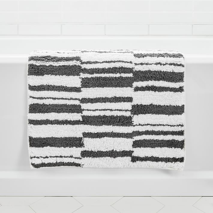 Organic Stacked Stripe Bath Mat