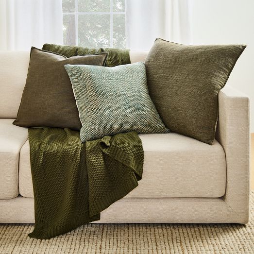 Linen Knit Pillow Cover & Throw Set | West Elm