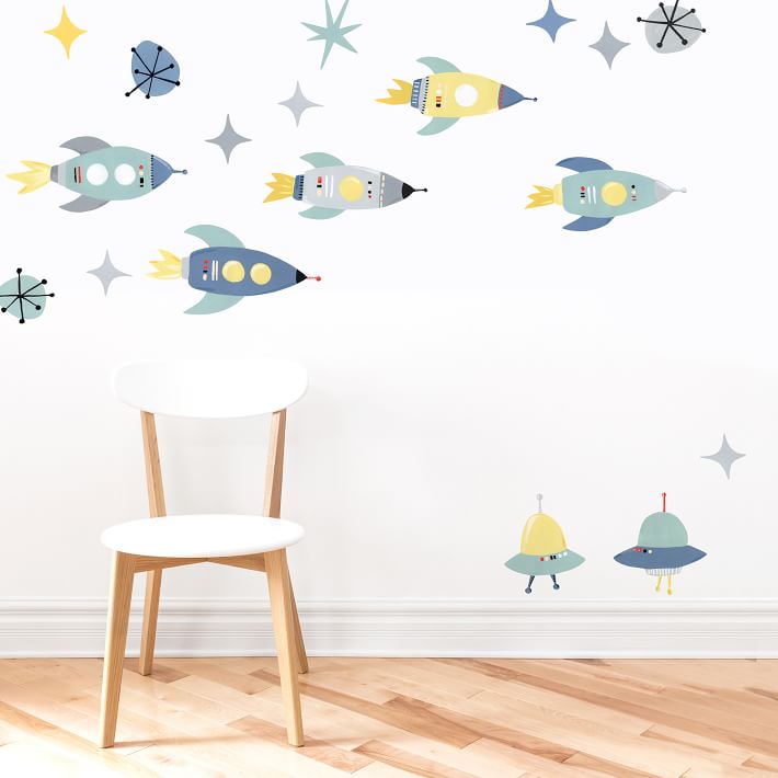 Mej Mej Galaxy Rocket Peel &amp; Stick Wall Decals