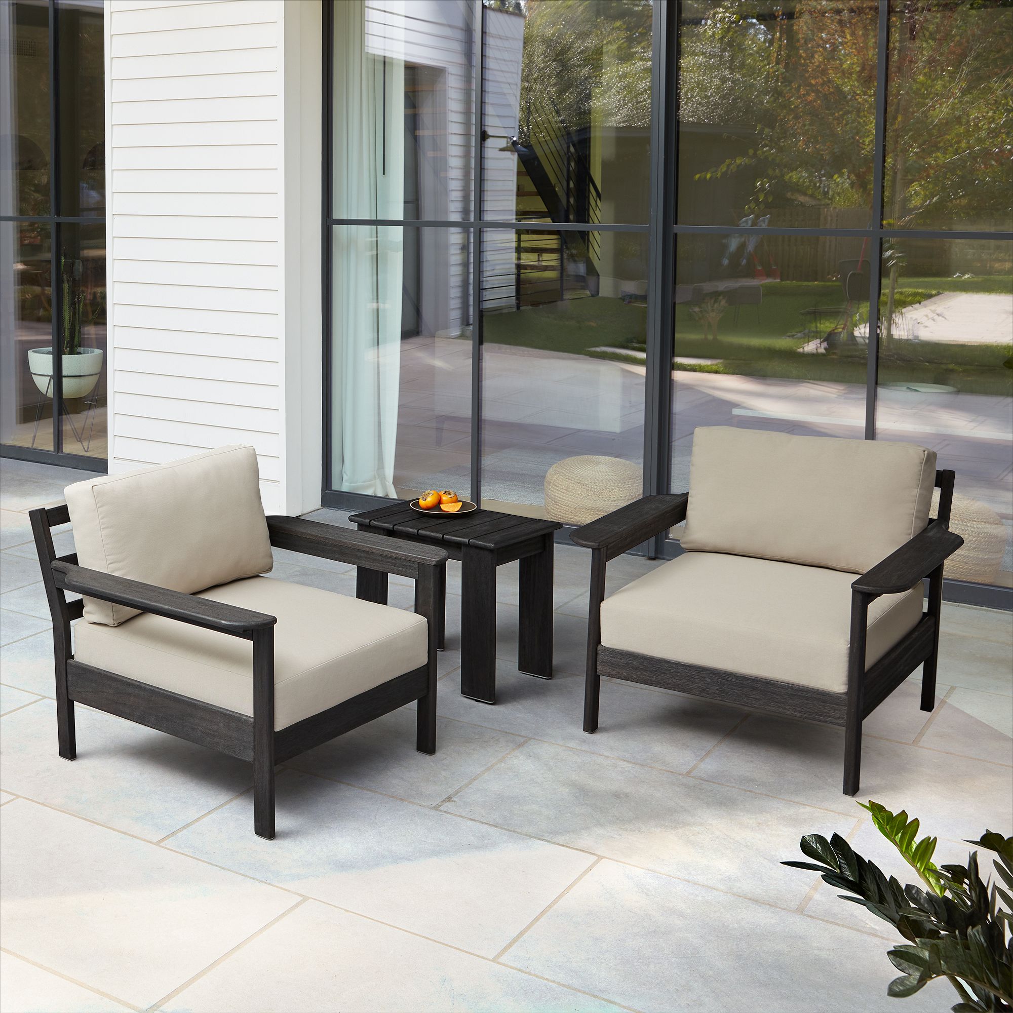 Playa Outdoor Lounge Chairs & Side Table (22") Set | West Elm