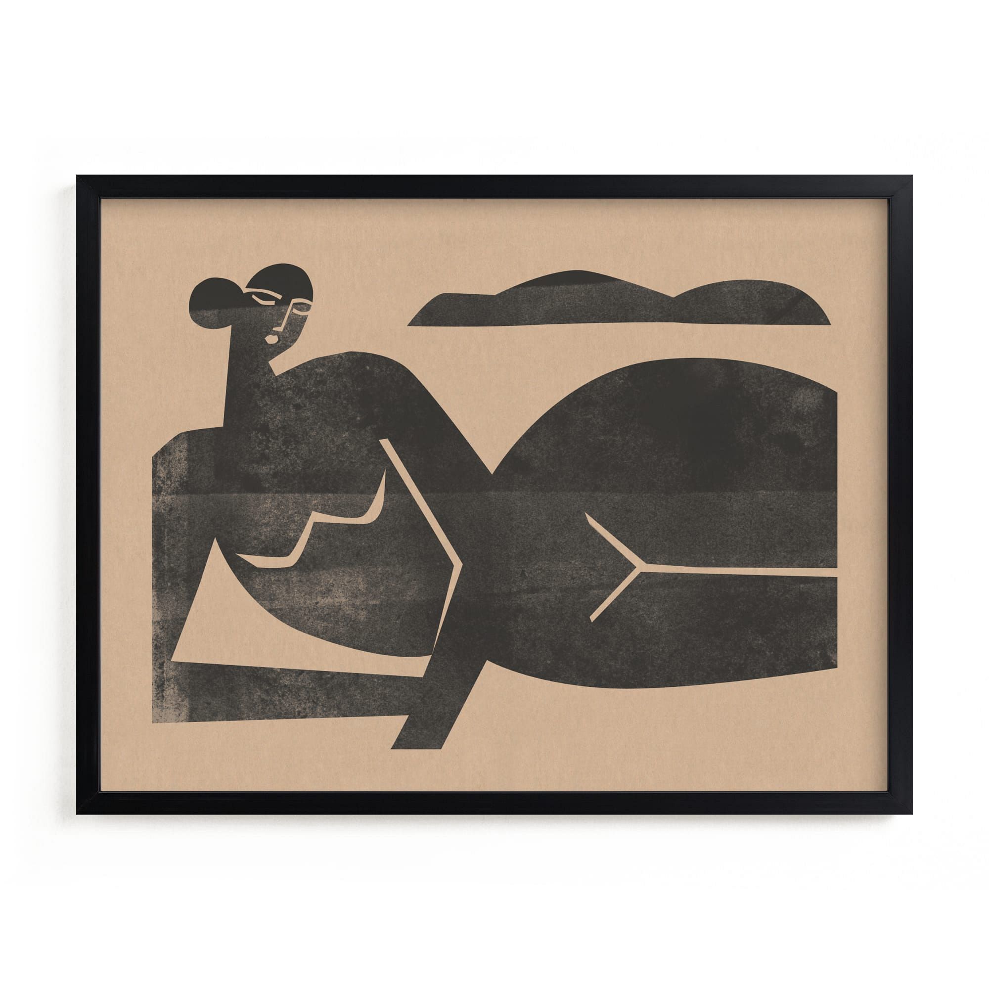 Woodblock Nude Framed Wall Art by Minted for West Elm | West Elm