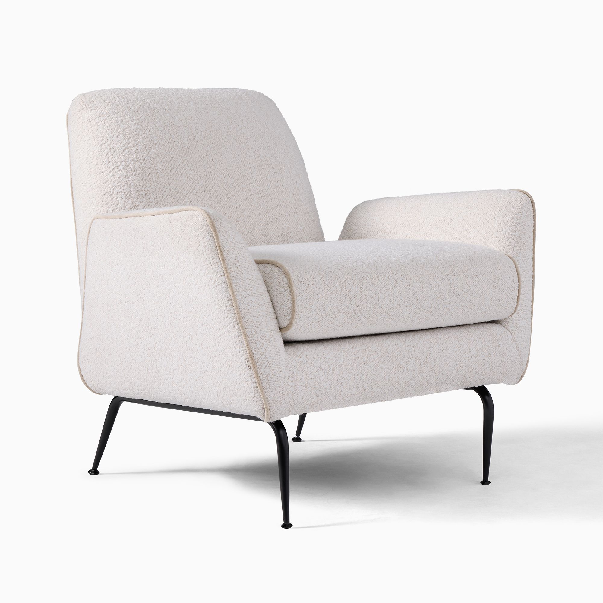 Kip Flare Arm Chair With Contrast Piping | West Elm