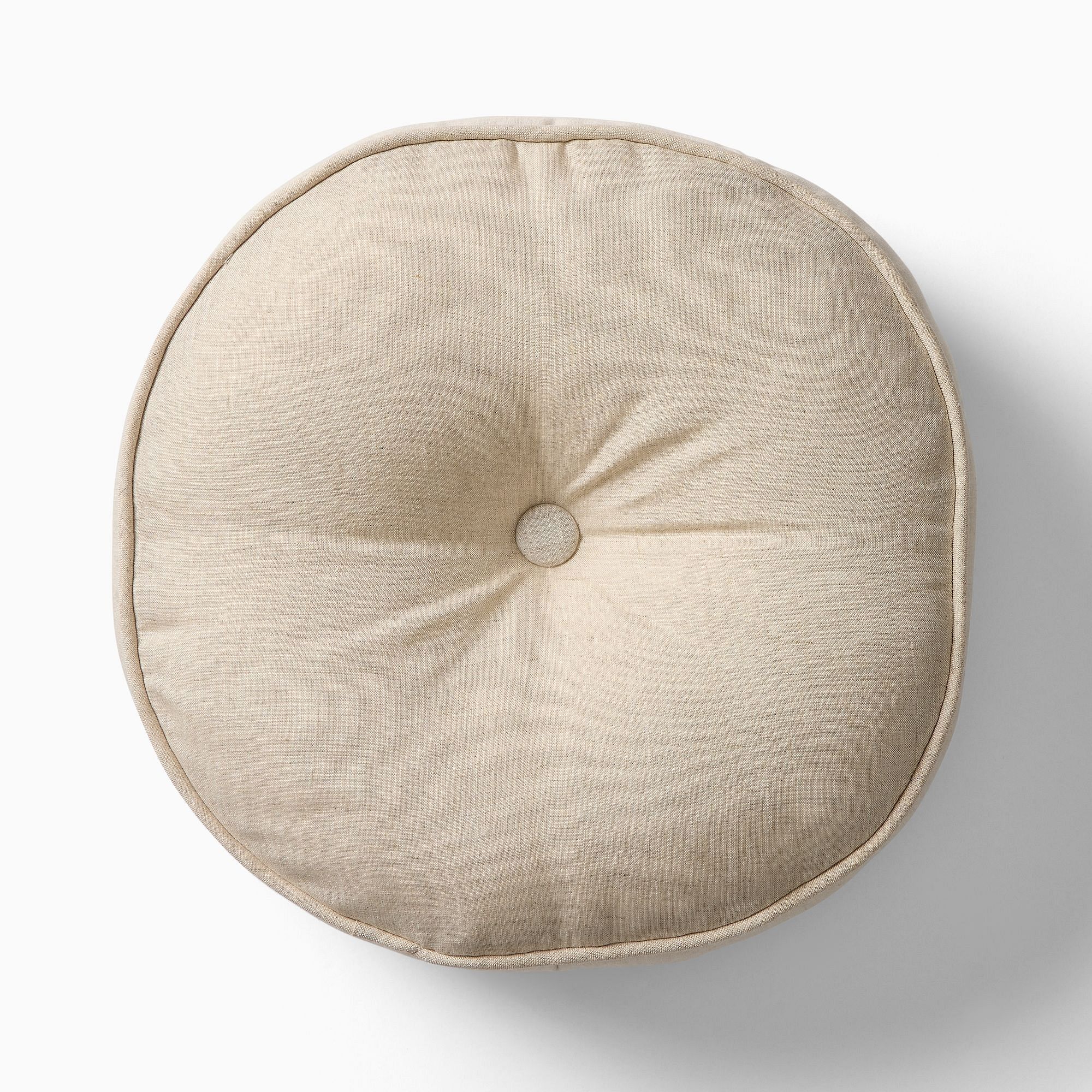 European Flax Linen Round Pillow | West Elm