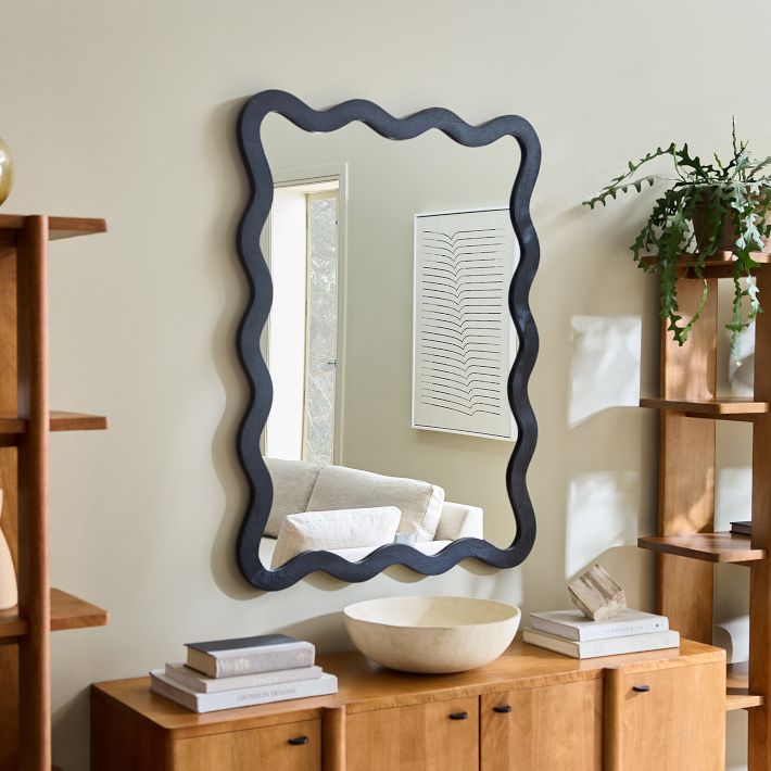 Wavy Wood Wall Mirror | West Elm