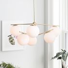 Sphere &amp; Stem 6-Light Chandelier (36&quot;) - Milk