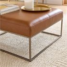 Box Frame Square Leather Ottoman