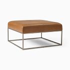 Box Frame Square Leather Ottoman