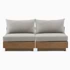 Santa Fe Slatted Outdoor 2-Piece Armless Modular Sofa (72&quot;)