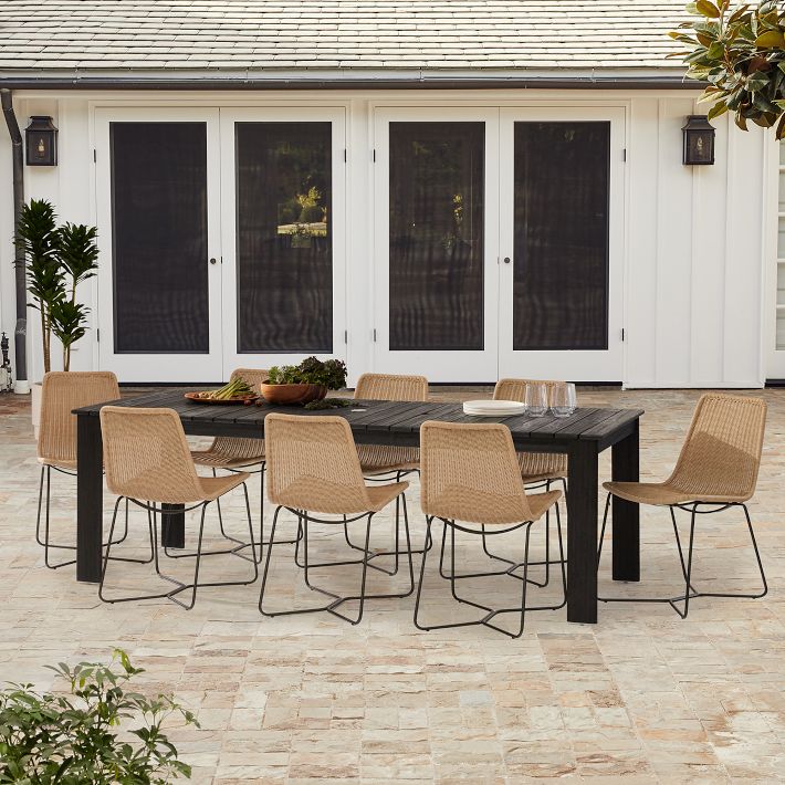 Playa Outdoor Expandable Dining Table (67.5&quot;&ndash;90&quot;) &amp; Slope Dining Chairs Set
