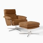 Kristoff Leather Swivel Chair &amp; Ottoman Set