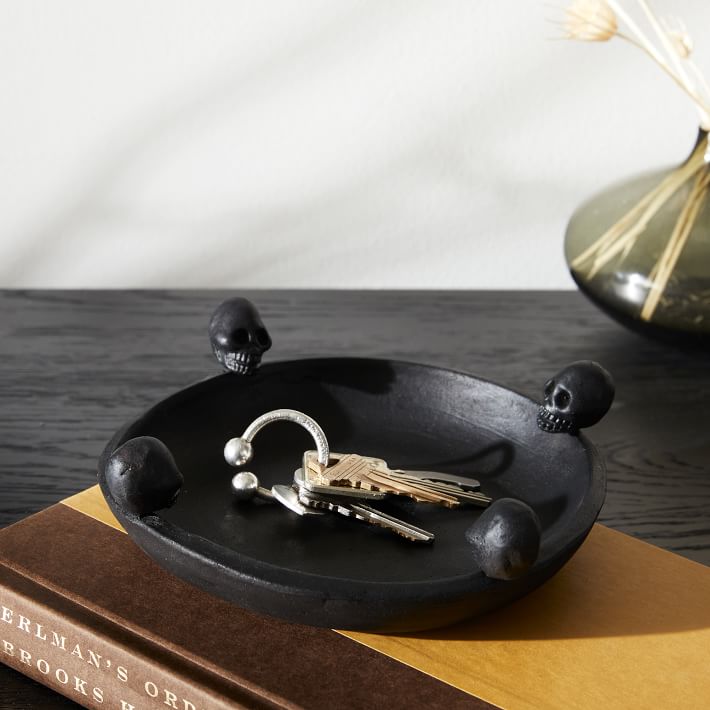 Black Skull Terracotta Trinket Dish