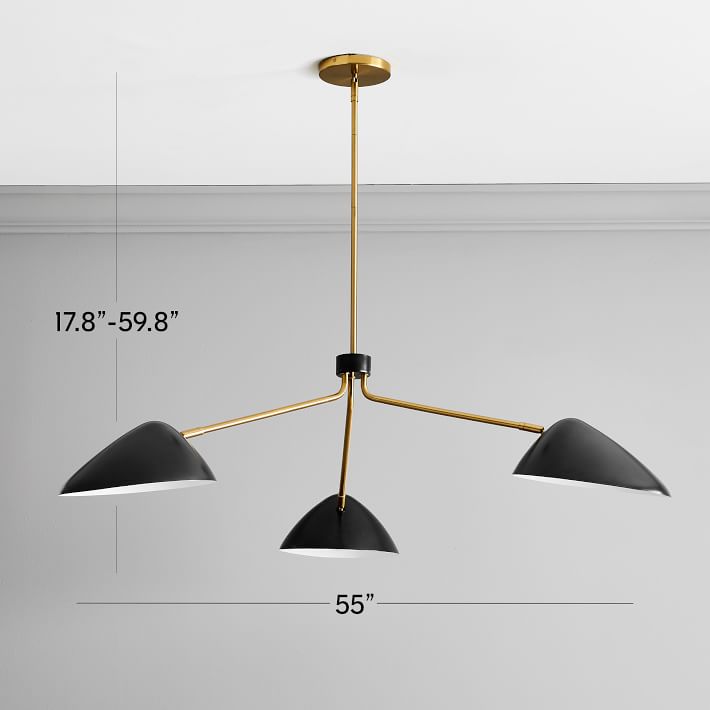 Black mid fashion century modern chandelier