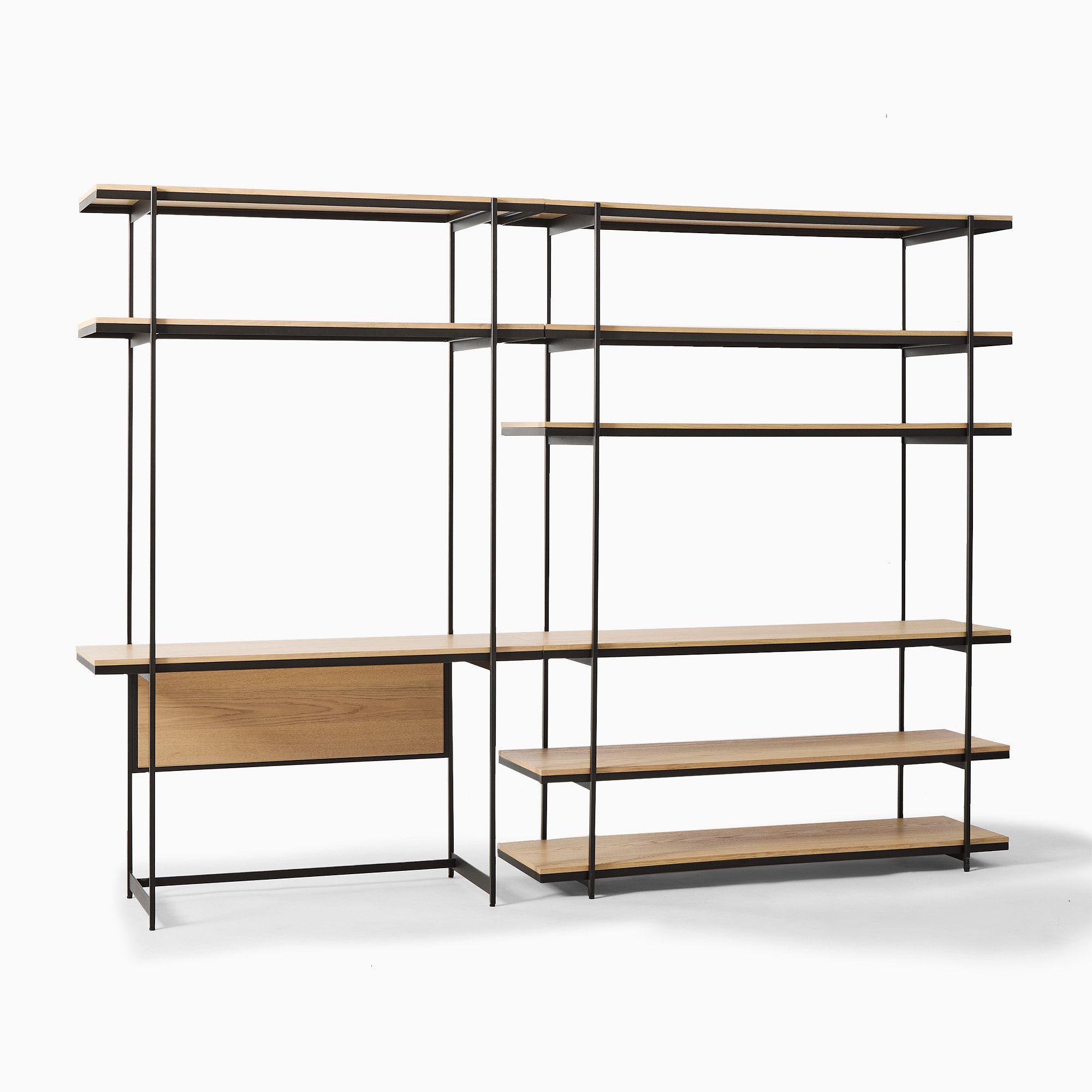 Pierce Wall Desk w/ Wide Shelf Unit (110") | West Elm
