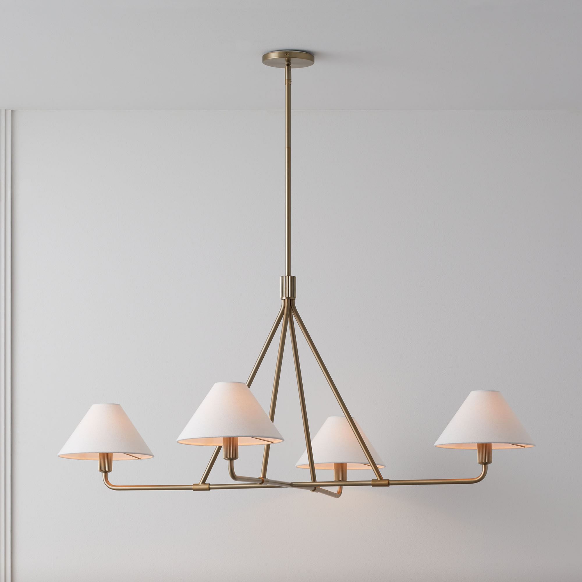 Beatrix Chandelier (46") - Linen Shades | West Elm