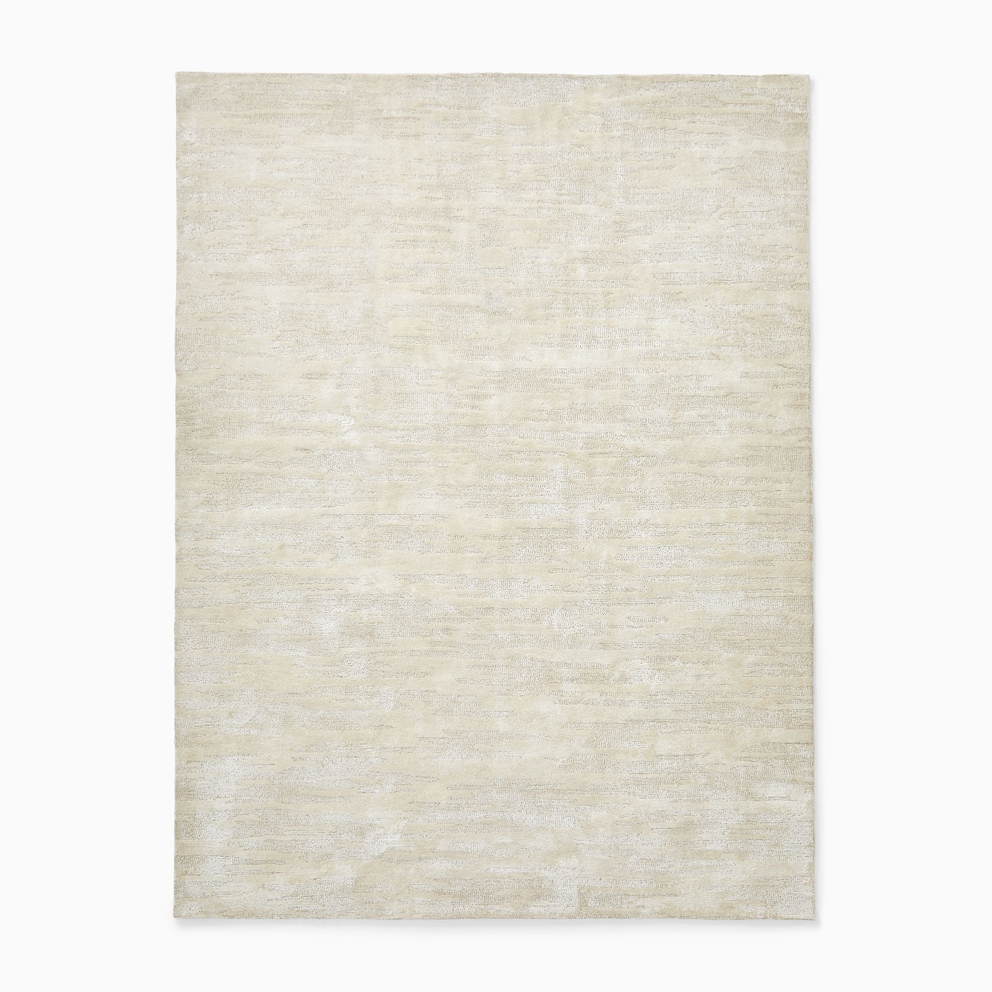 Striated Glimmer Rug, Alabaster, 5'x8'