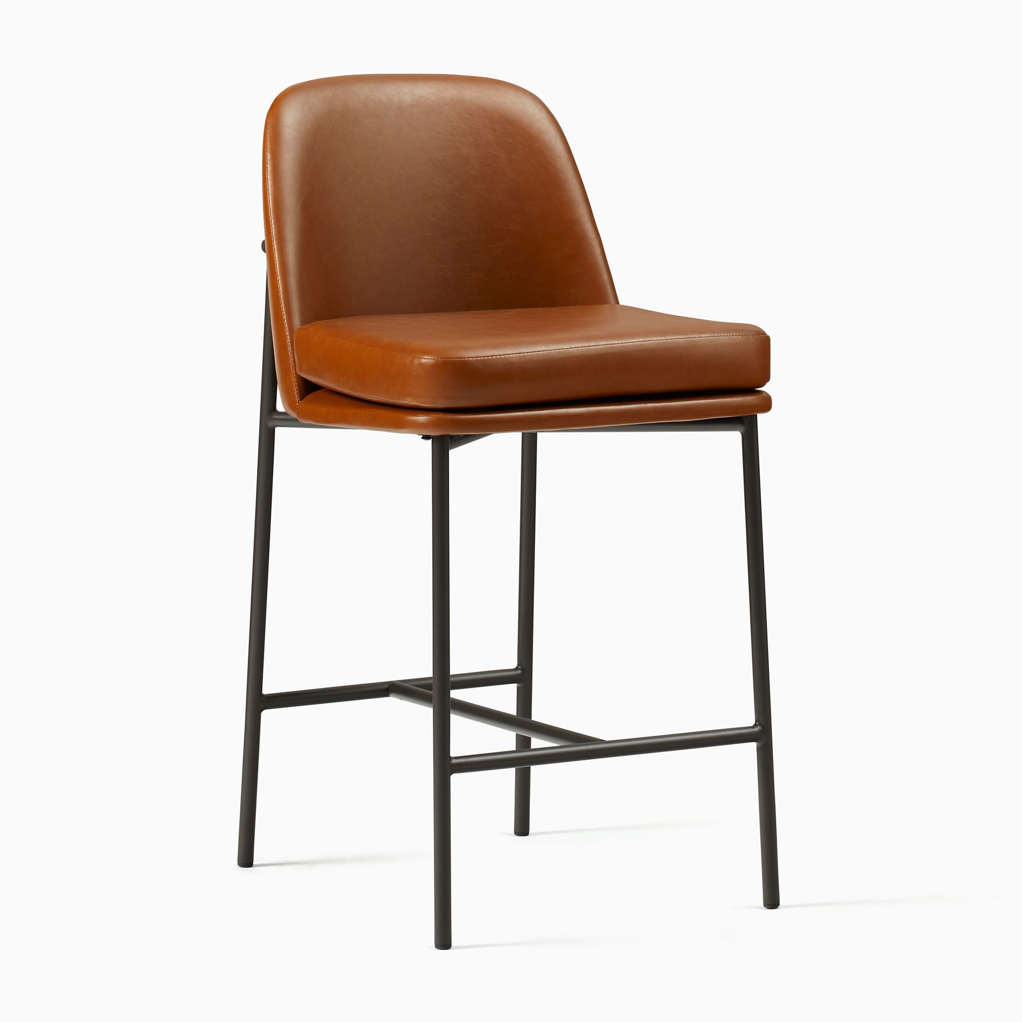 Jack Metal Frame Leather Bar & Counter Stools | West Elm