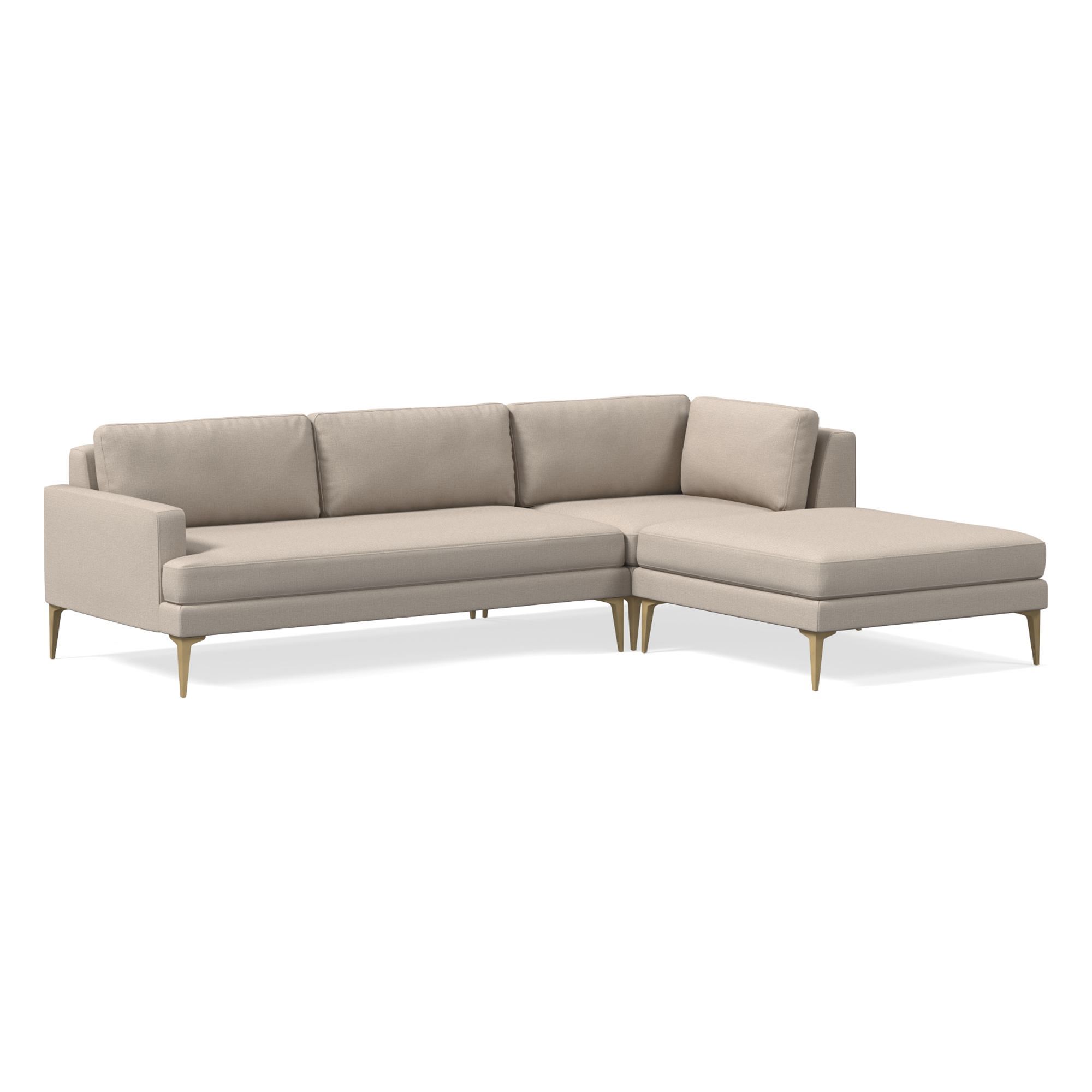 Andes 3 Piece Chaise Sectional | Sofa With West Elm