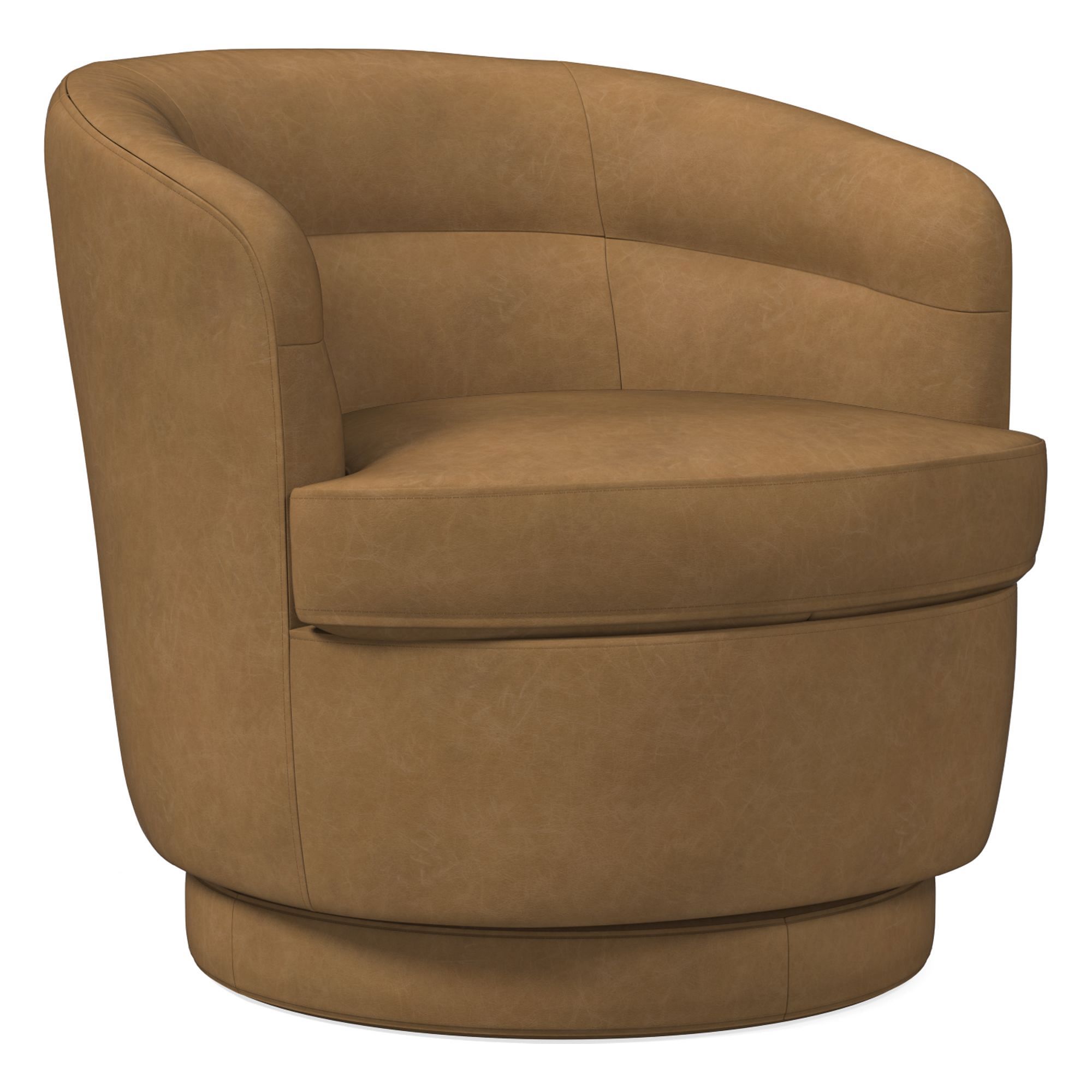 Viv Leather Swivel Chair | West Elm