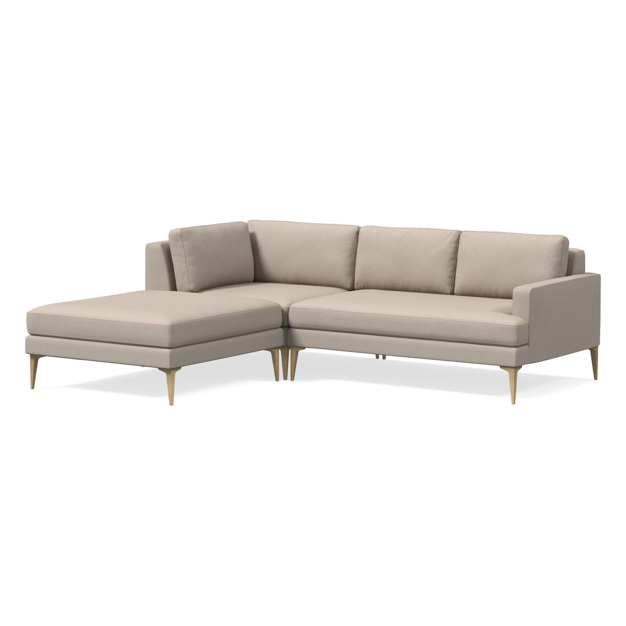 Andes 3 Piece Chaise Sectional | Sofa With West Elm