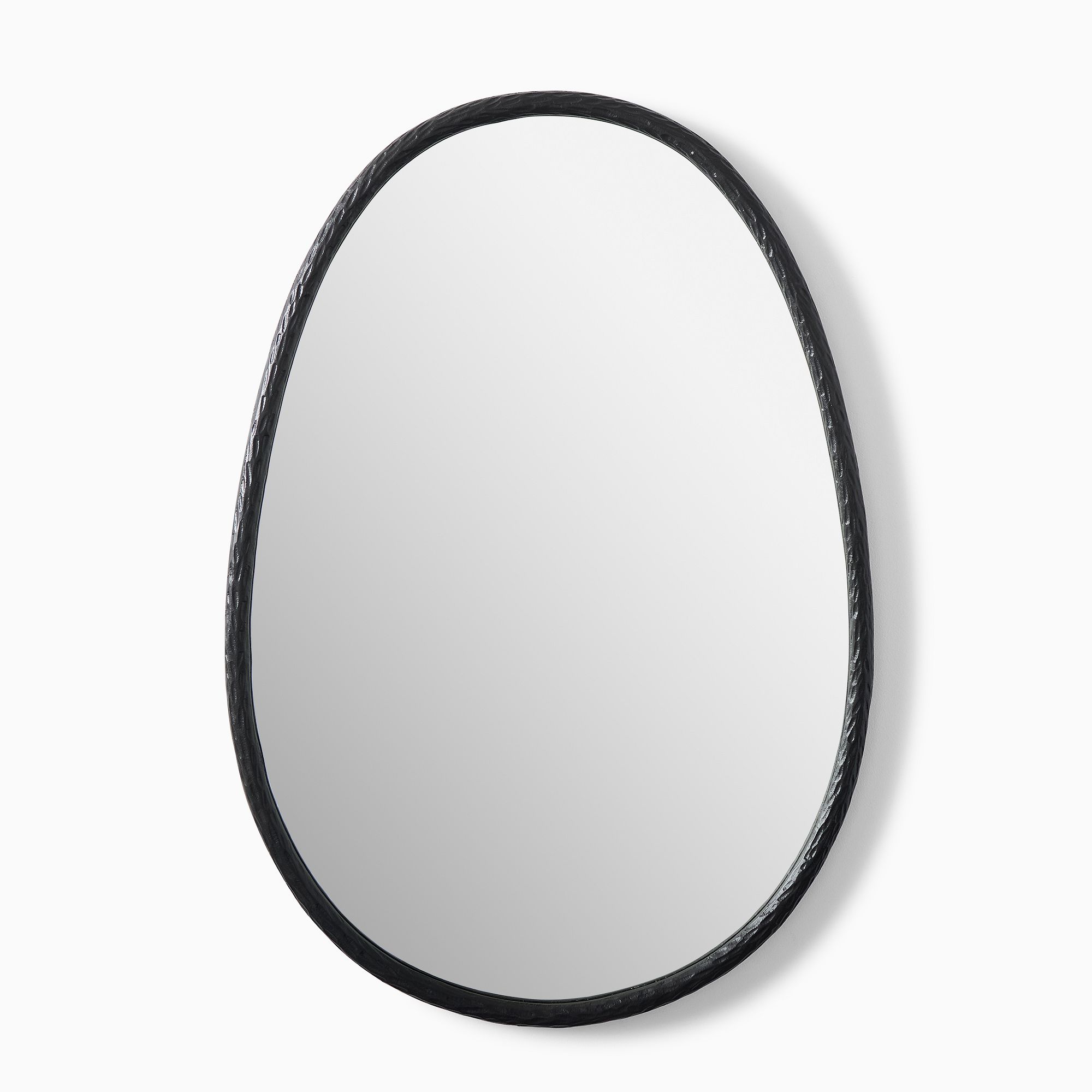 Organic Textured Metal Oval Wall Mirror | West Elm