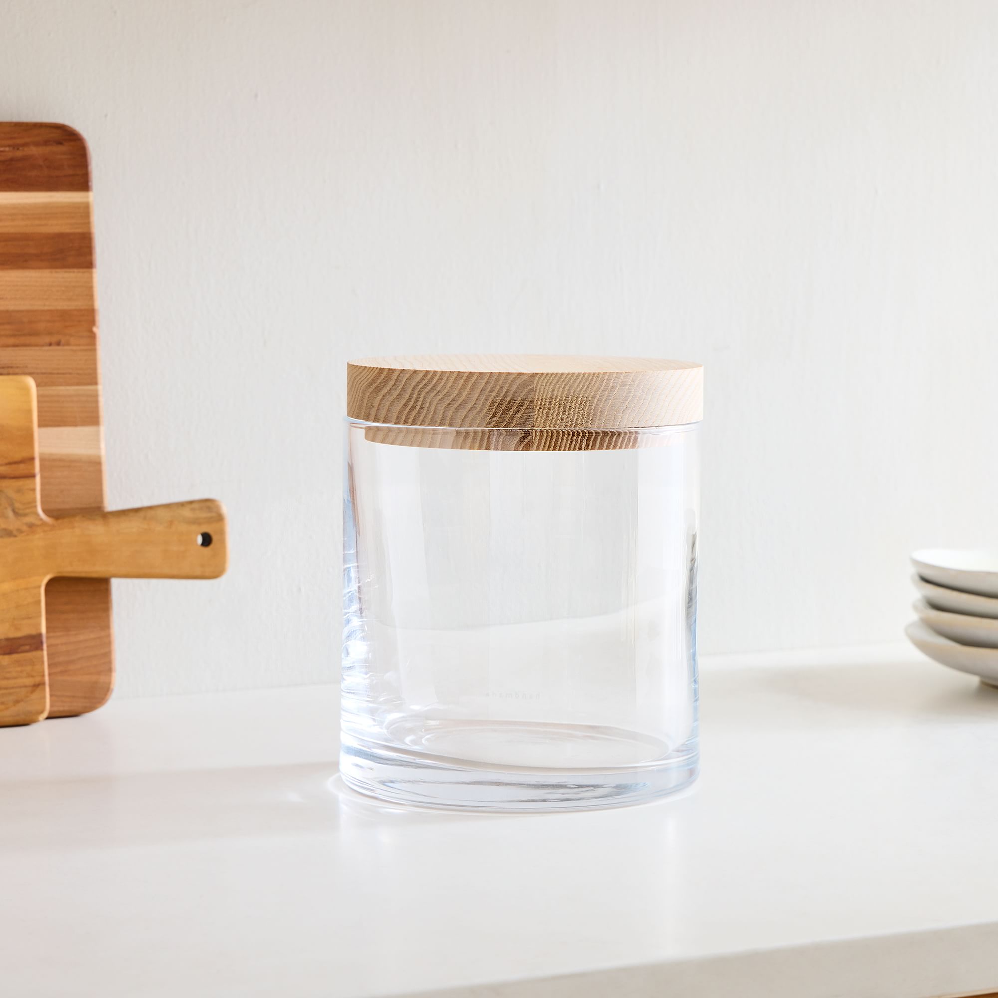 Lotta Wood Top Glass Kitchen Canisters | West Elm