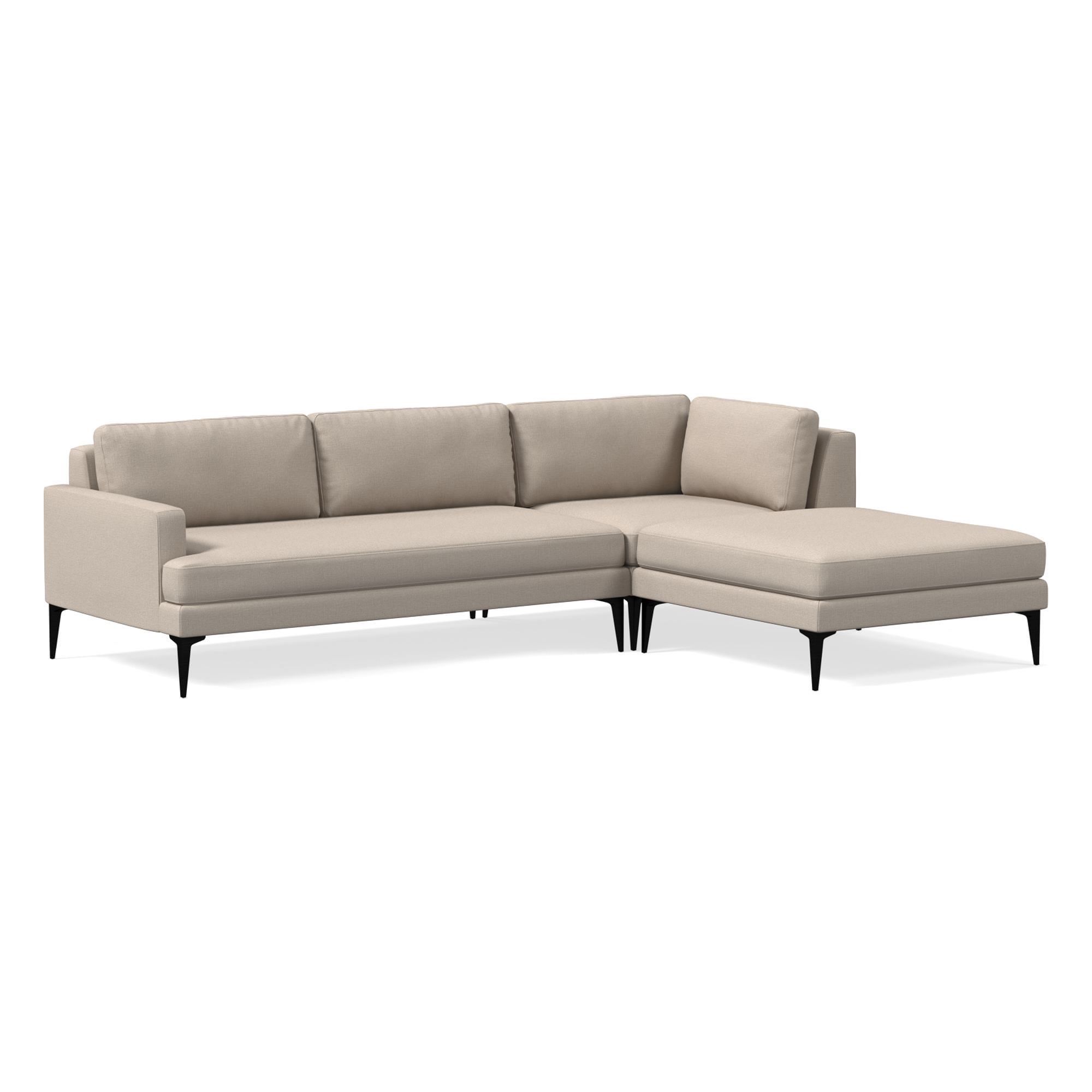 Andes 3 Piece Chaise Sectional | Sofa With West Elm