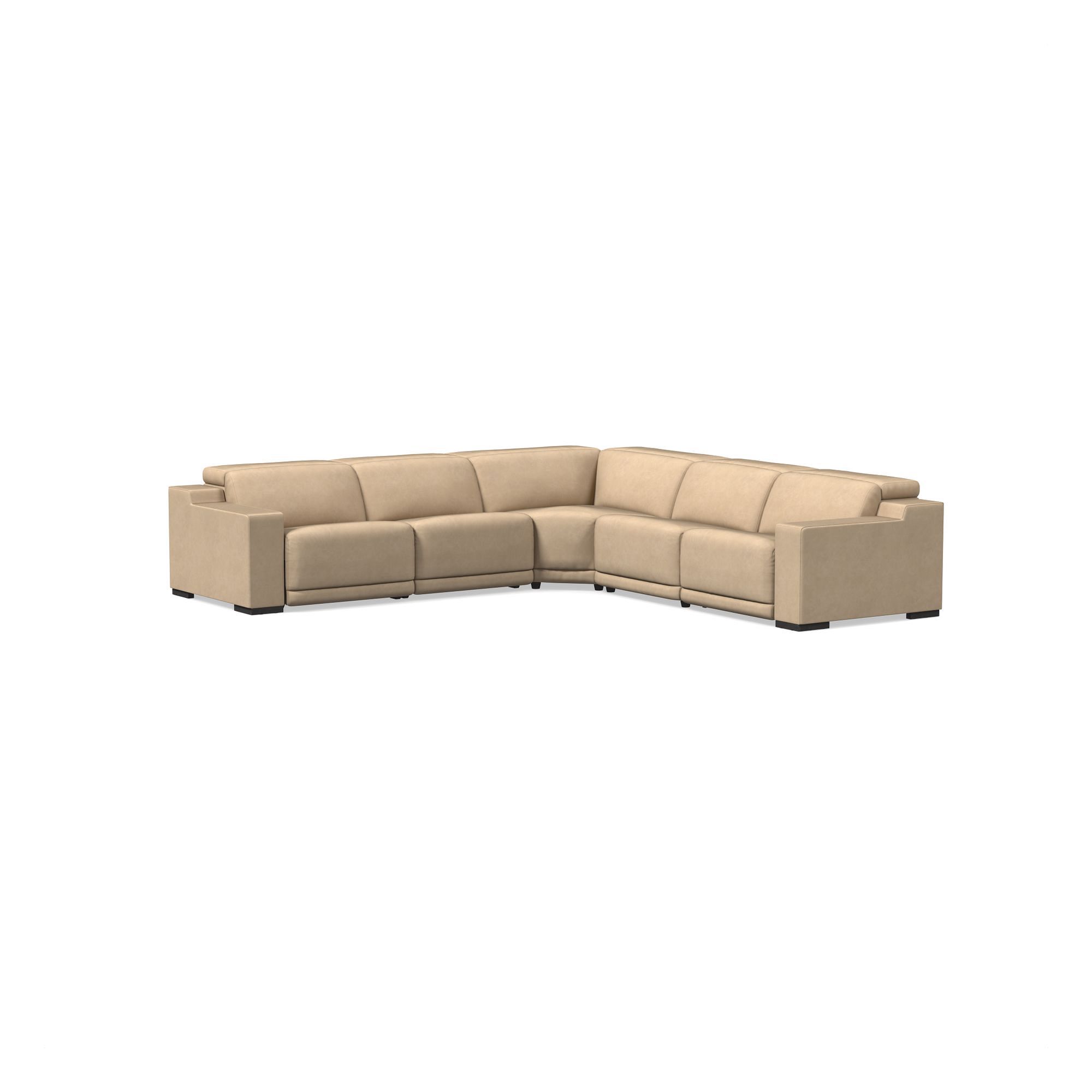 Dalton Motion Reclining Leather 5-Piece L-Shaped Sectional (127") | West Elm