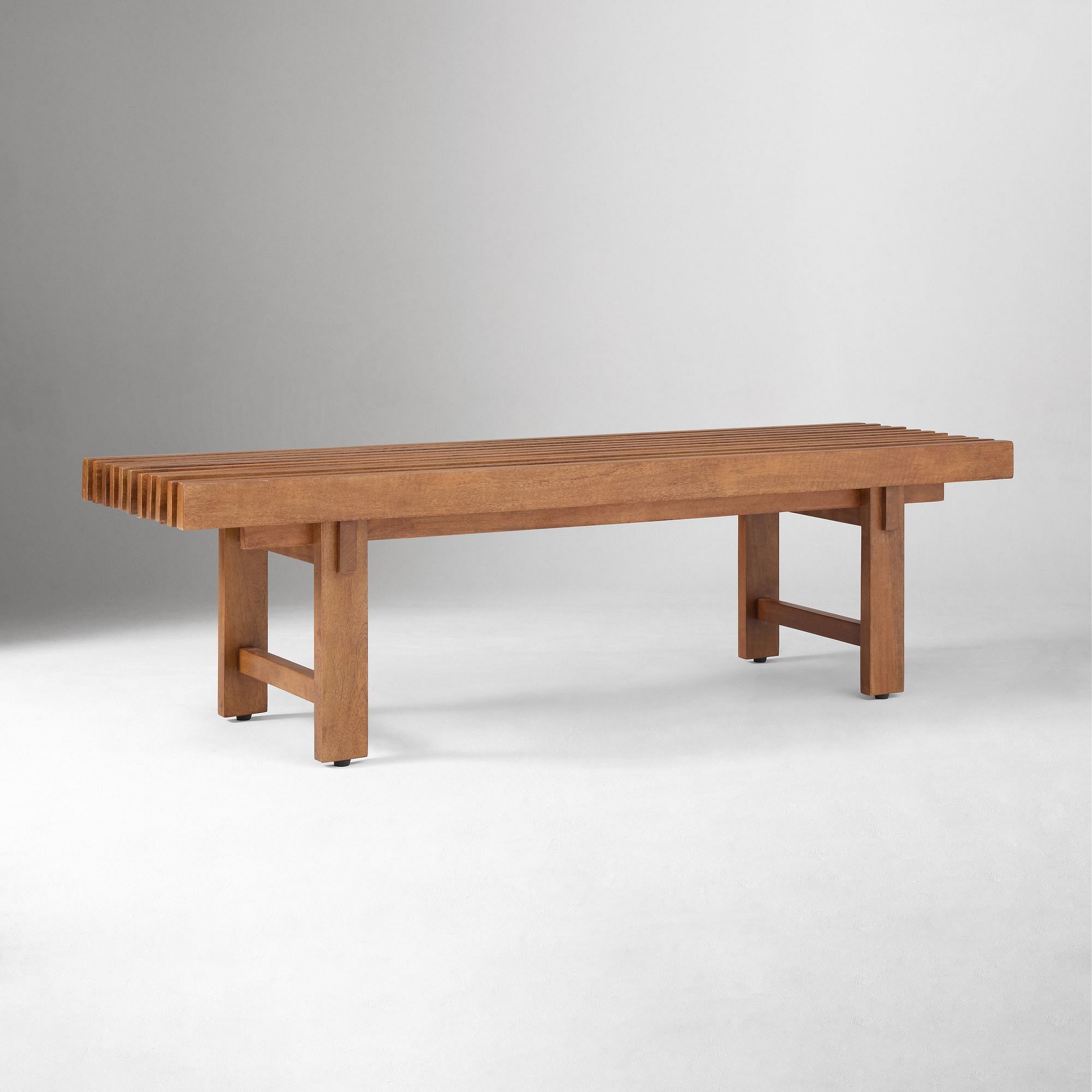 Chauncey Slatted Wood Bench | West Elm