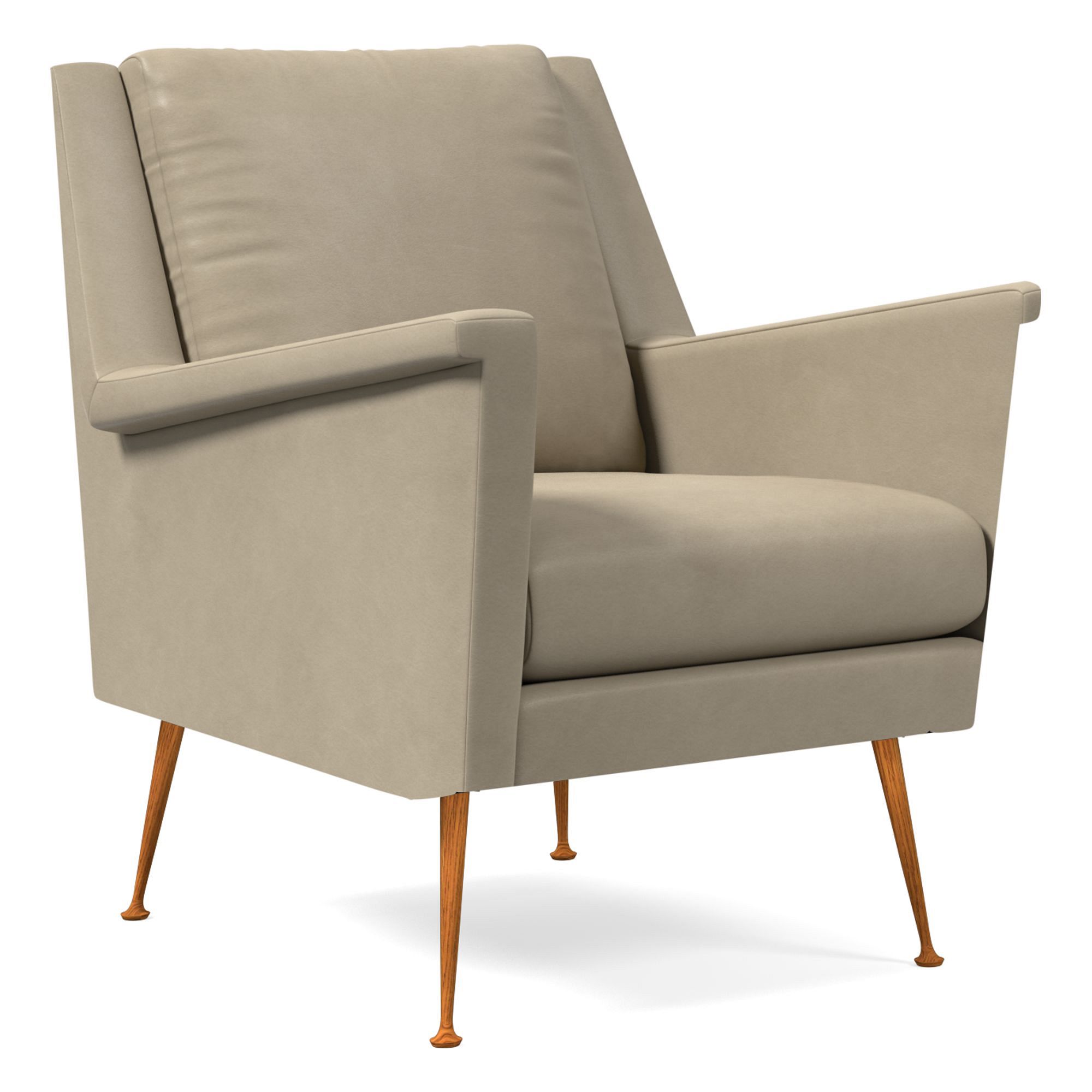 Carlo Leather Mid-Century Chair - Wood Legs | West Elm