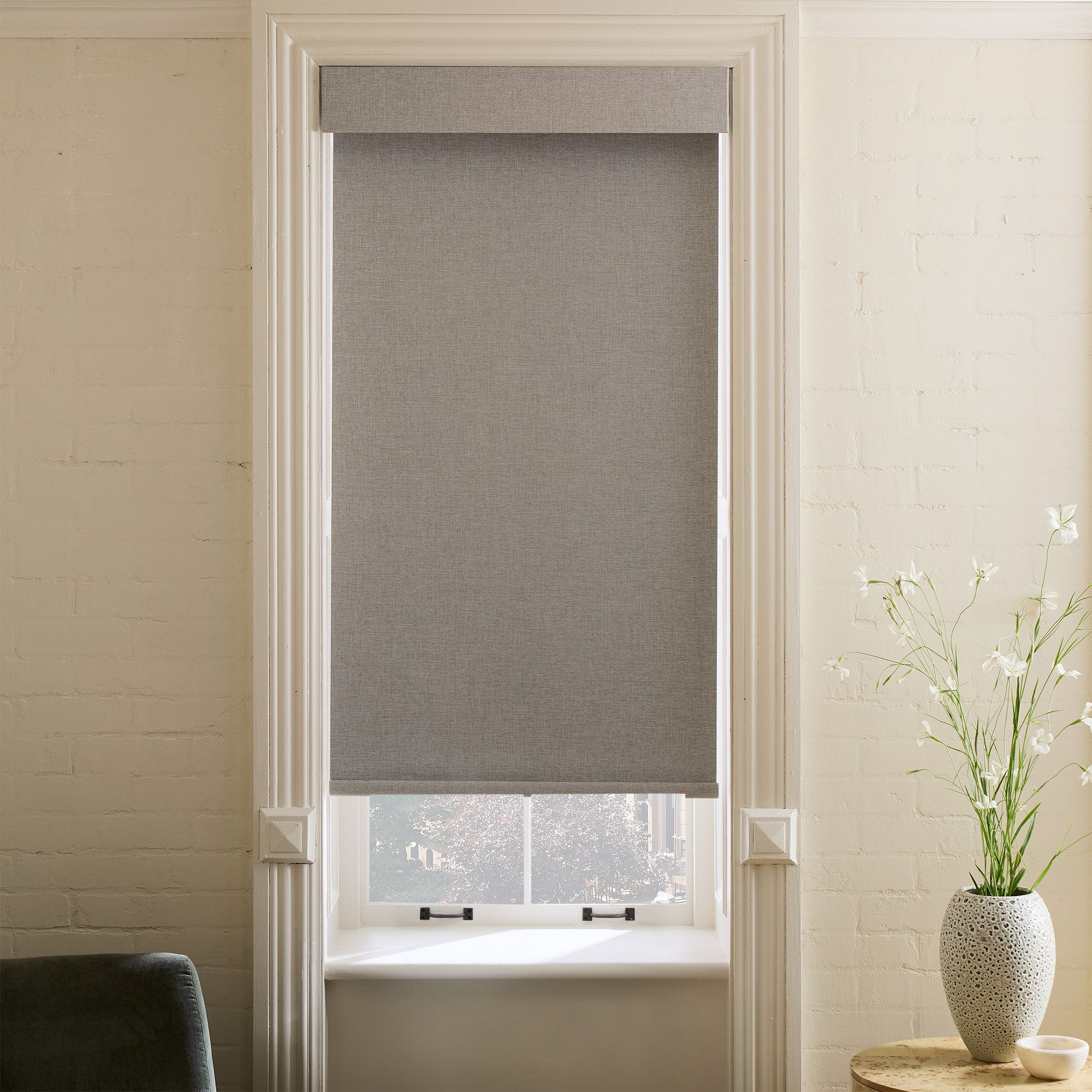 Basketweave Blackout Cordless Shade | West Elm