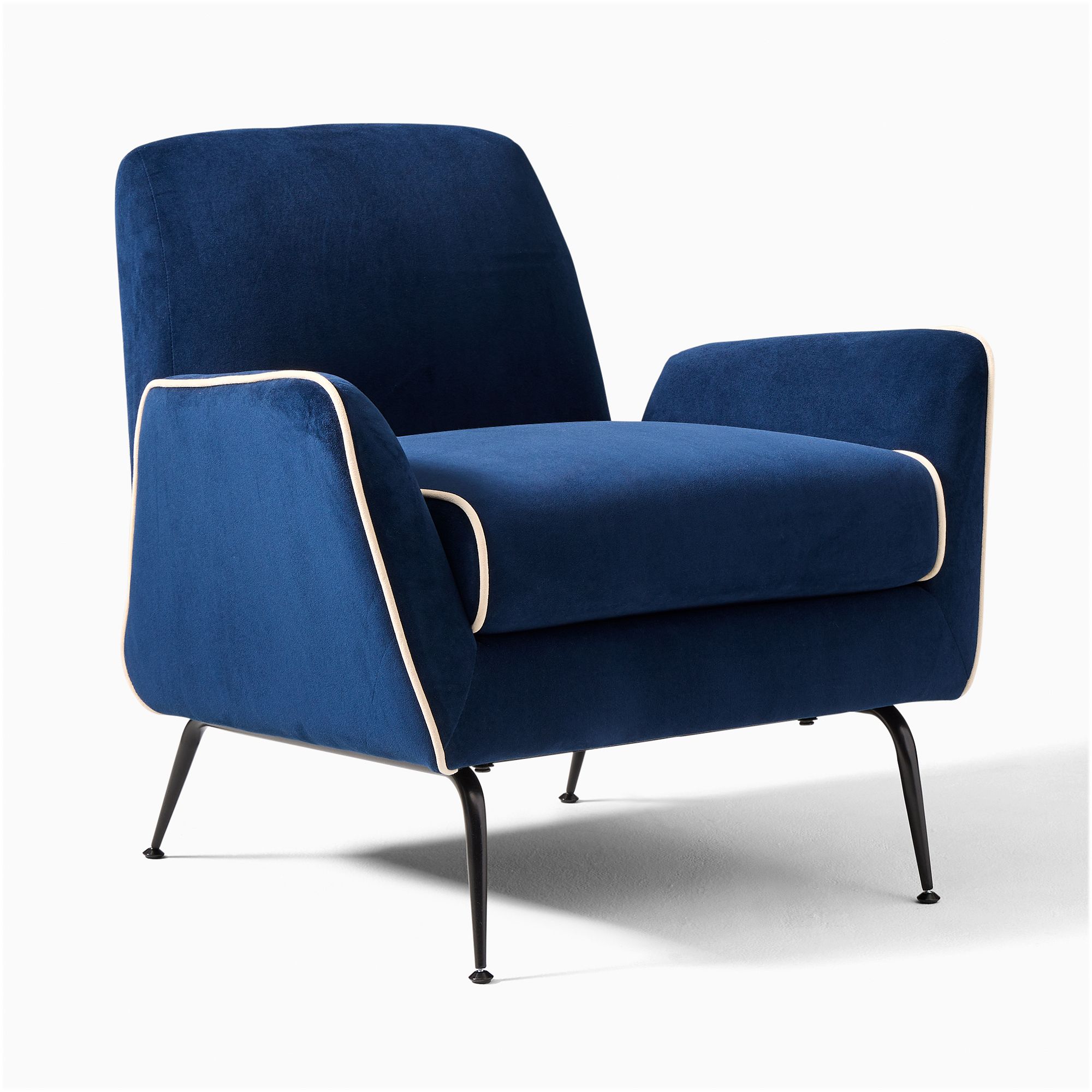 Kip Flare Arm Chair With Contrast Piping | West Elm